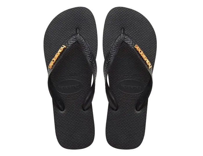 Havaianas Top Logo Metallic Zwarte Teenslippers Avantisport
