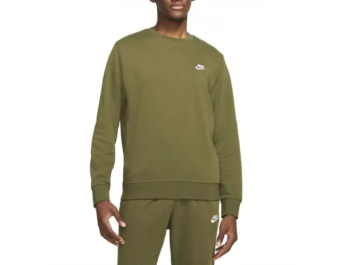 Nike Sportsweater Club French Terry Crew Groene heren sweater Avantisport
