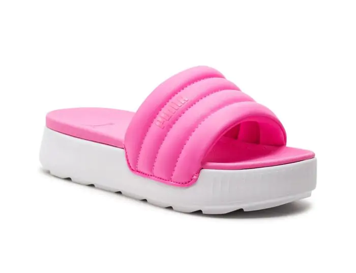 Puma Karmen Slides Puffy Felroze Slippers met Plateauzool Avantisport