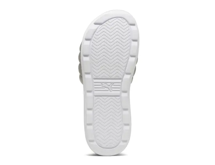Puma Karmen Slides Puffy Zilverkleurige Slippers met Plateauzool Avantisport