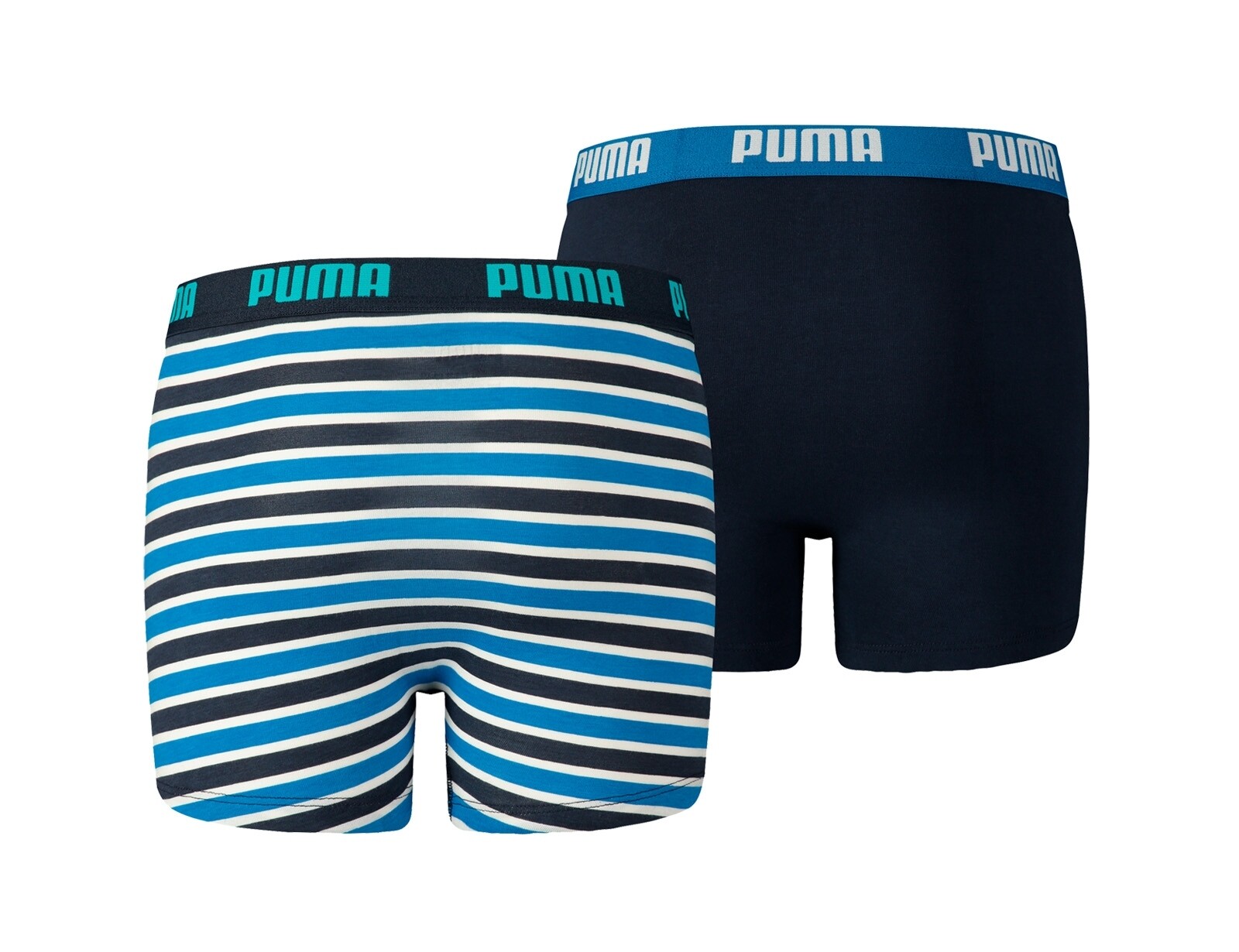 Puma - Boys Basic Boxer Printed Stripes 2P - Onderbroeken - 140 - Blauw