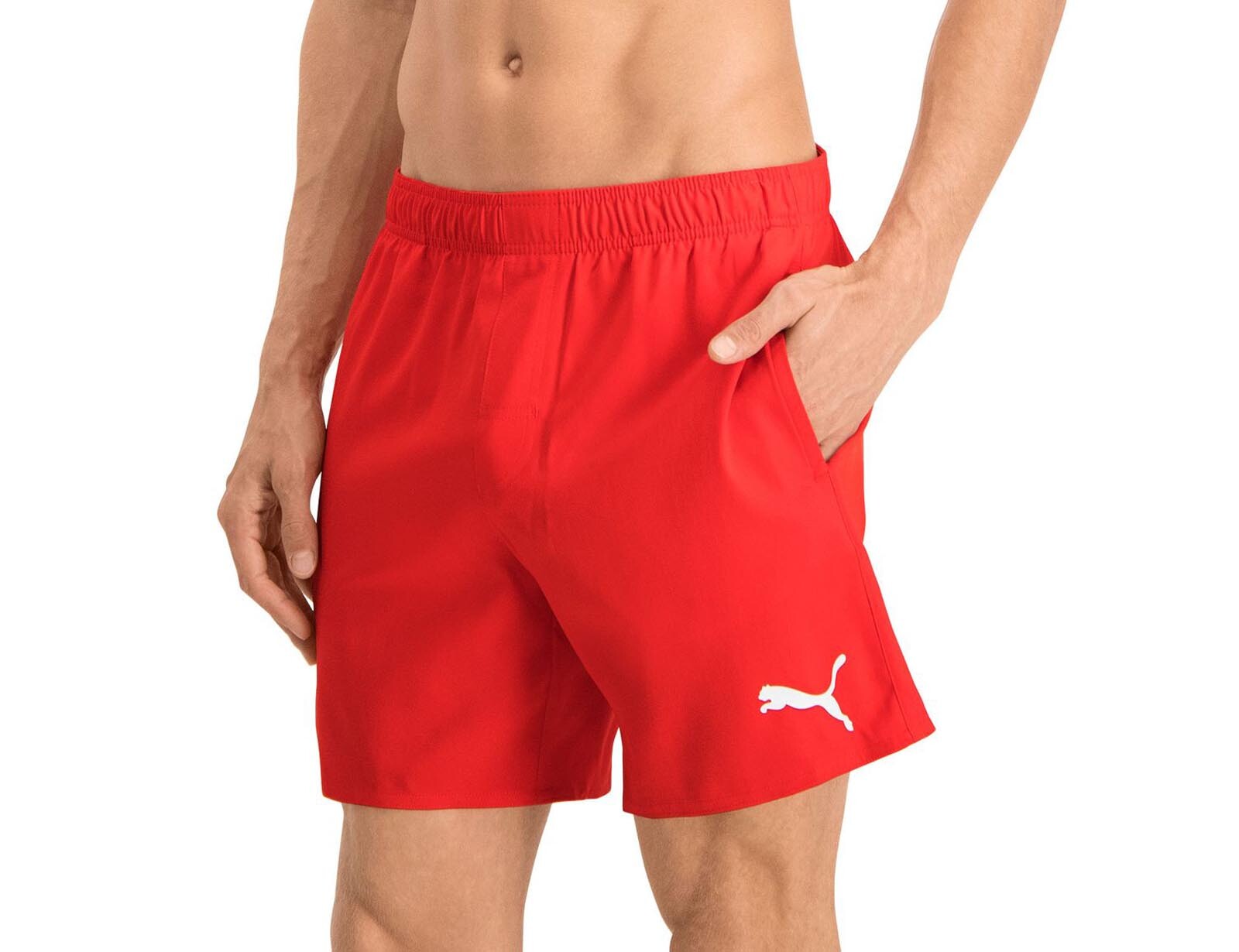 Puma - Swim Mid Shorts - Rode Zwembroek
