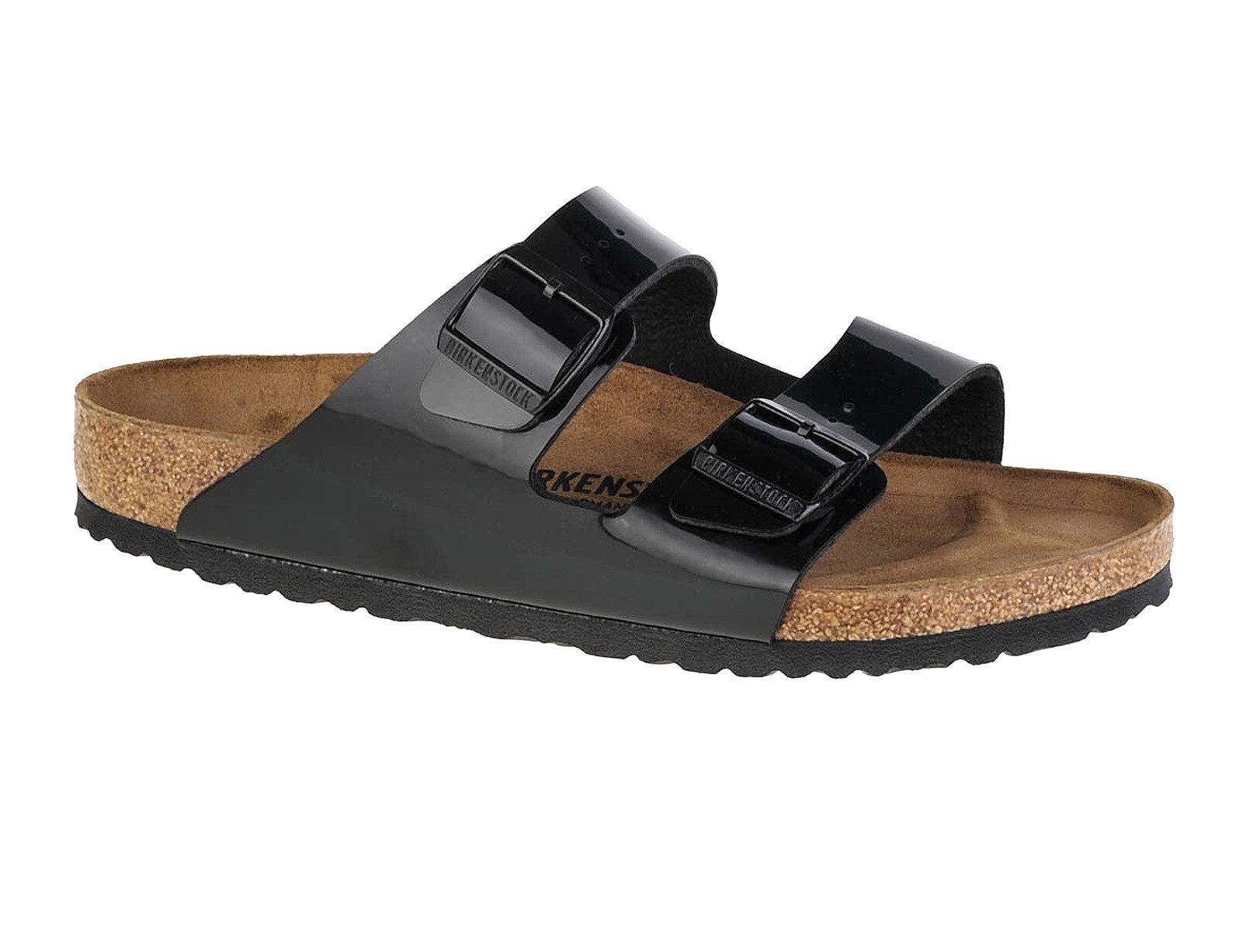 birkenstock - arizona bs - glanzende zwarte sandalen