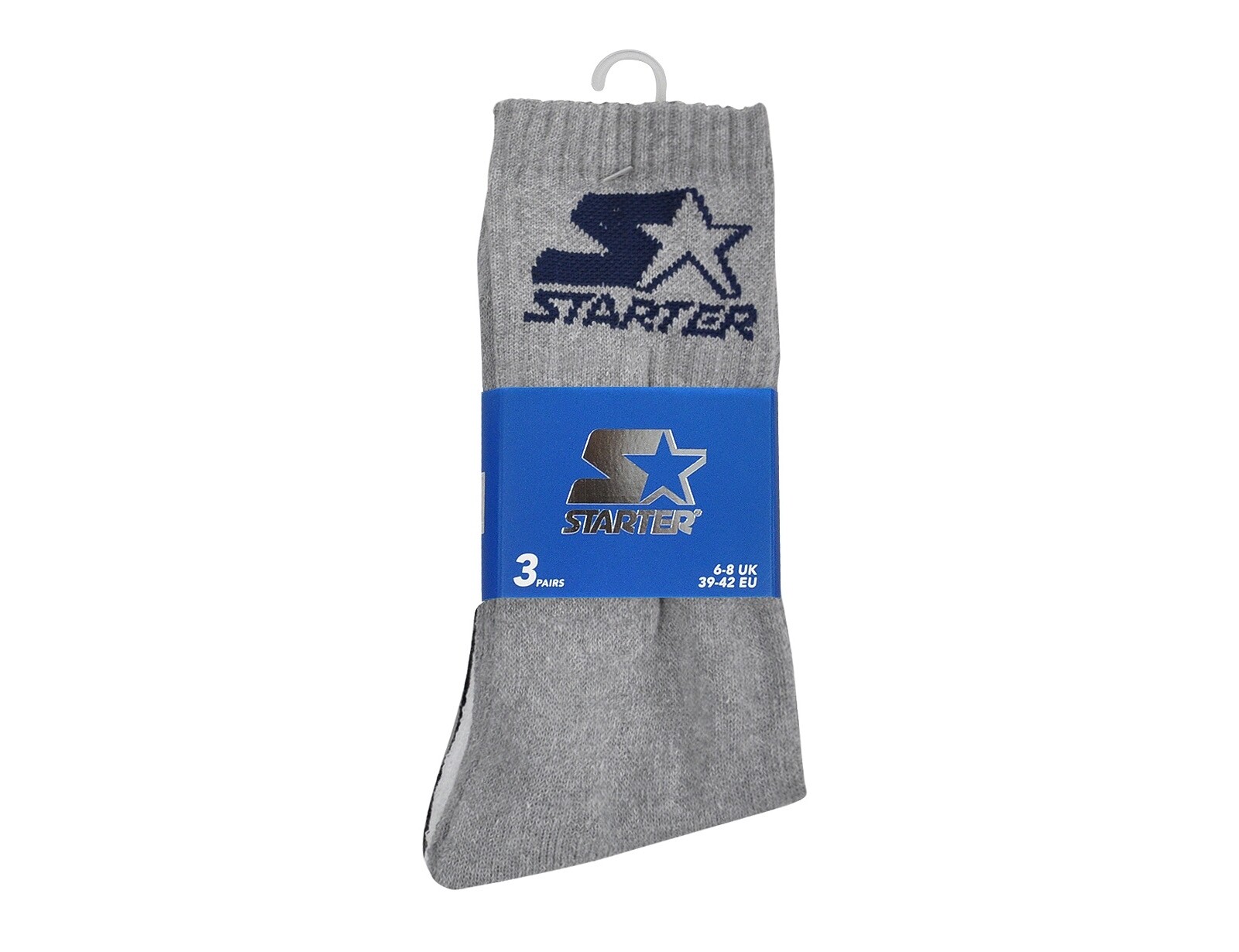 Starter - 3-Pack Crew Socks - Crew Sokken - 39 - 42 - Zwart/Wit/Grijs