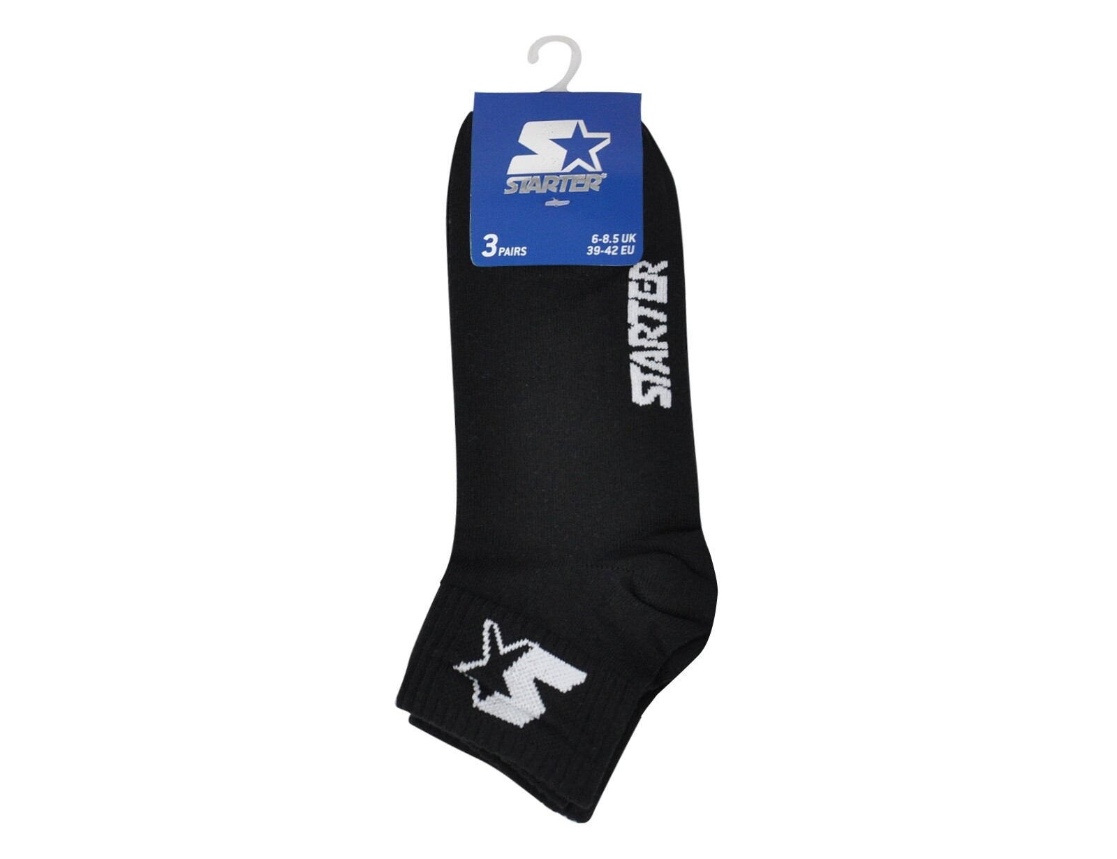Starter - 3-Pack Quarter Socks - 3 Paar Sokken - 39 - 42 - Zwart