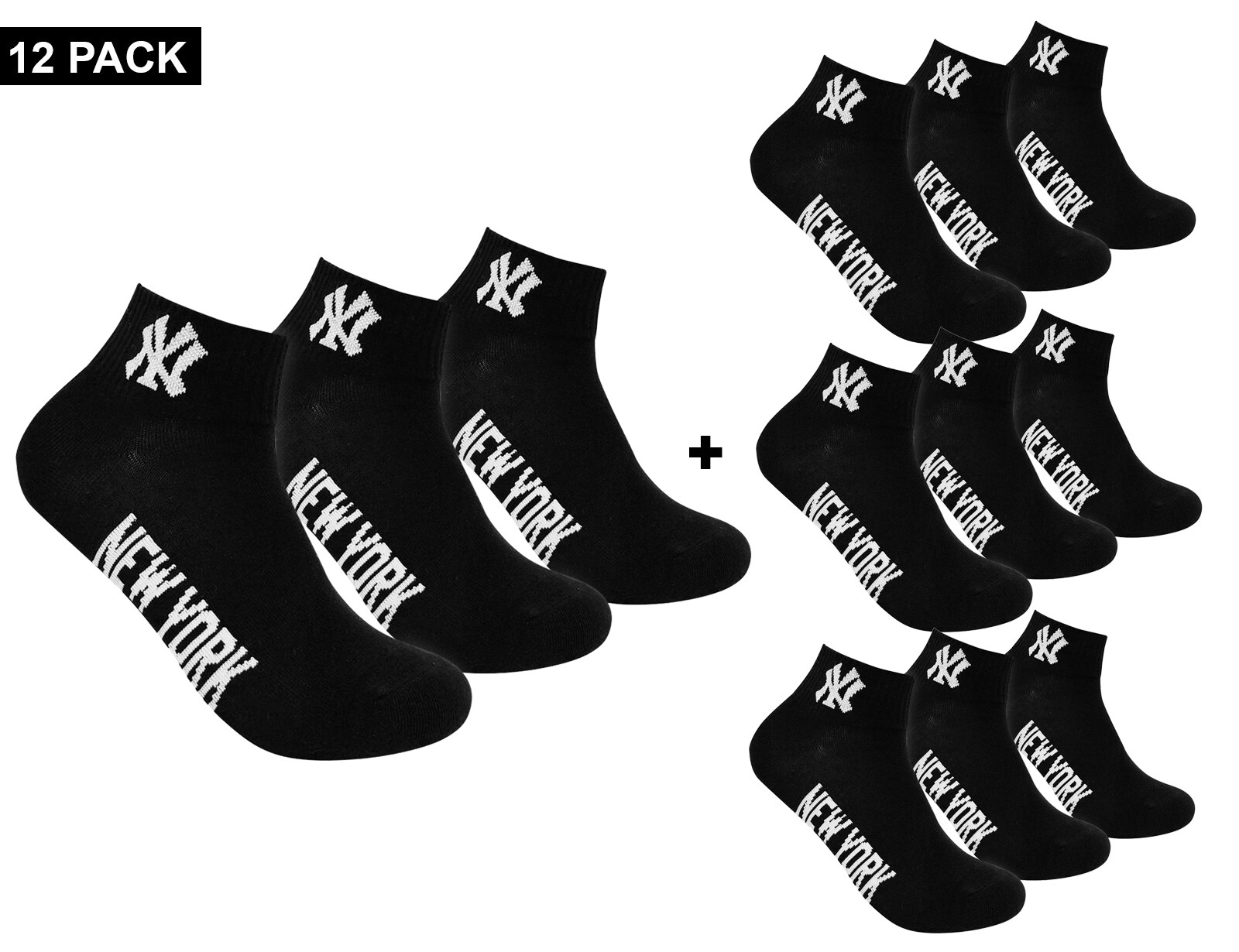 New York Yankees - 12-Pack Quarter Socks - Enkelsokken 12-Pack
