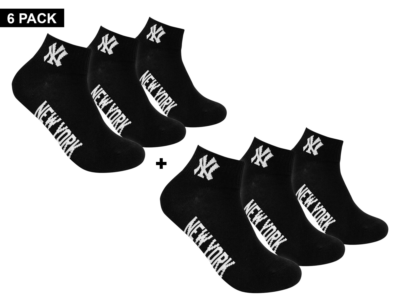 New York Yankees - 6-Pack Quarter Socks - 6 Paar Sokken