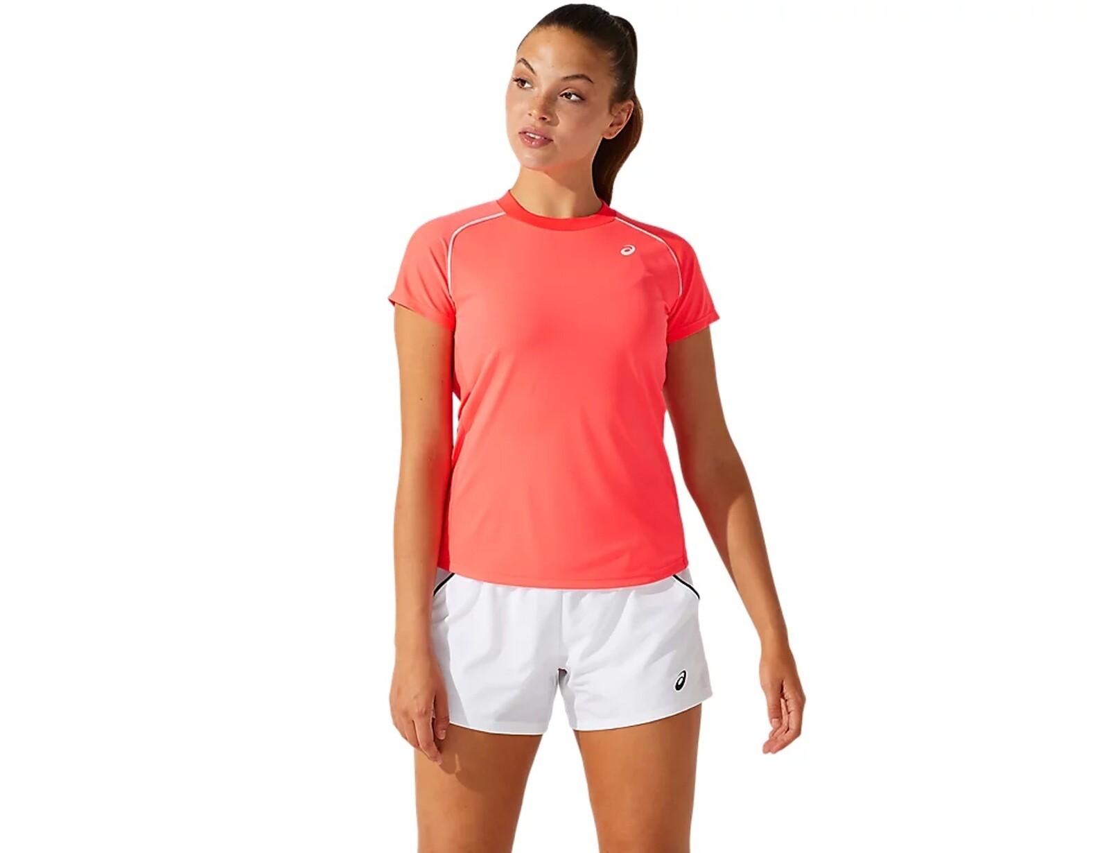asics - court womens piping short sleeve - tennis shirt