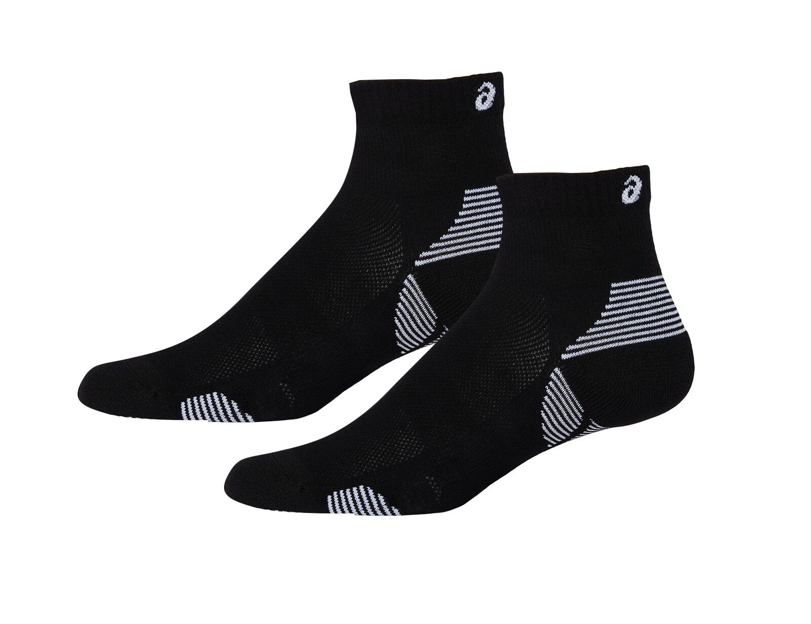 Asics - Cushion Run Quarter Socks 2-Pack - Zwarte Sportsokken-35 - 38