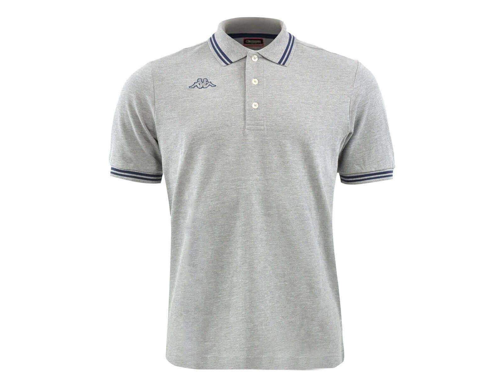 Kappa - Logo Maltax 5 MSS Polo - Grijze Polo met Blauwe Bies