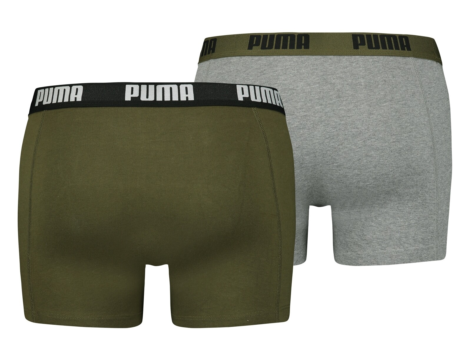 Puma - Basic Boxer 2P - Boxers 2-Pack - S - Groen/Grijs