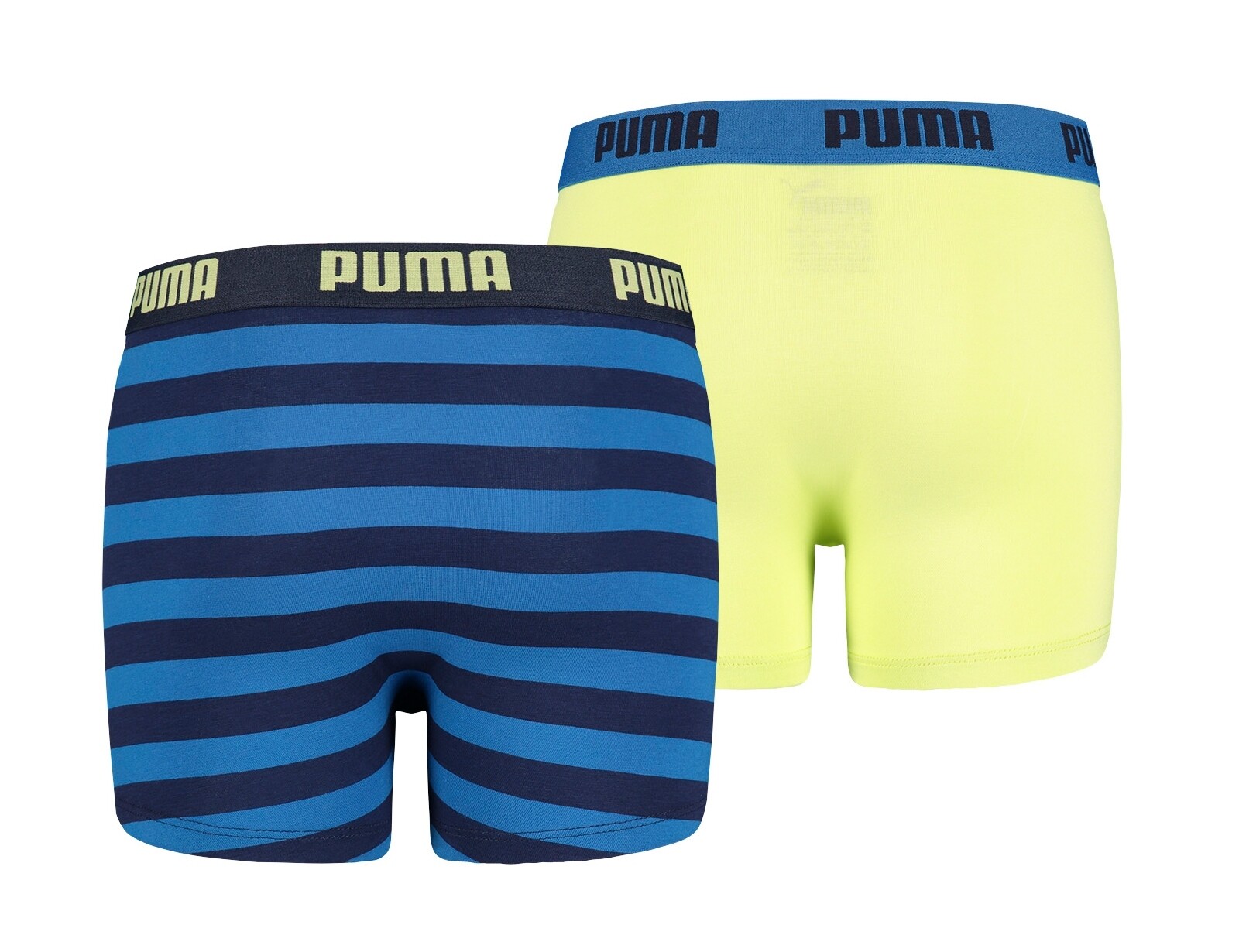 Puma - Stripe Print Boxer 2 pack - Ondergoed - 128 - Blauw/Groen
