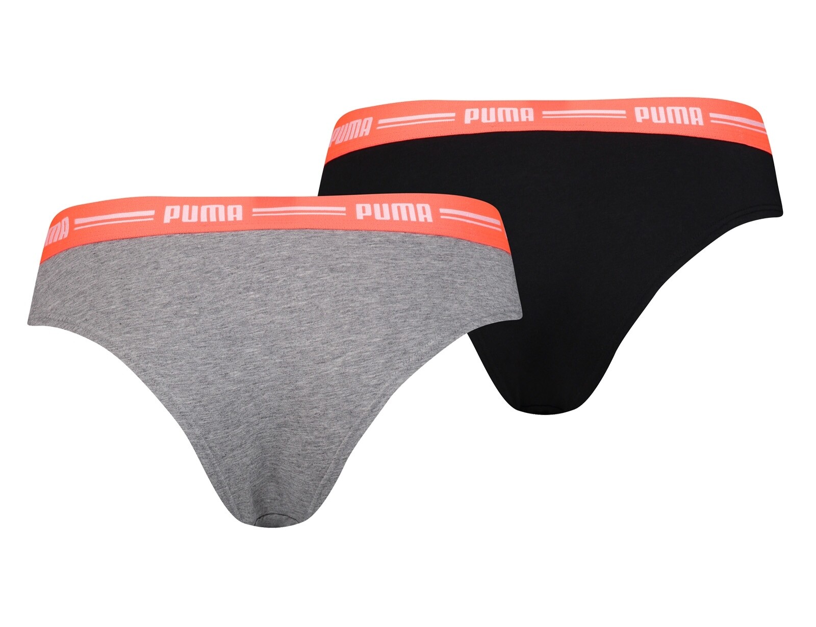 Puma - Brazilian Comd 2P Pack - Dames Ondergoed - XS - Grijs/Oranje