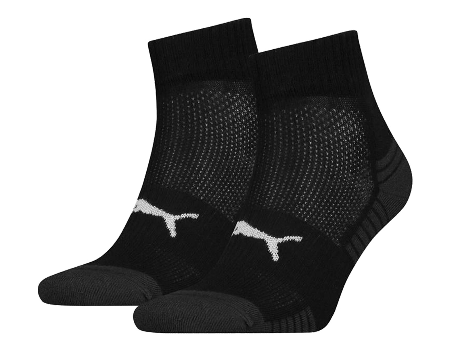 Puma - Sport Cushioned Quarter Socks 2P - Zwarte Sportsok