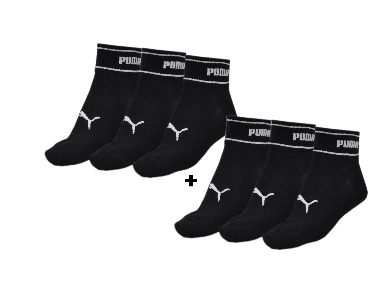 Puma - Unisex Quarter 6-Pack Promo - Zwart