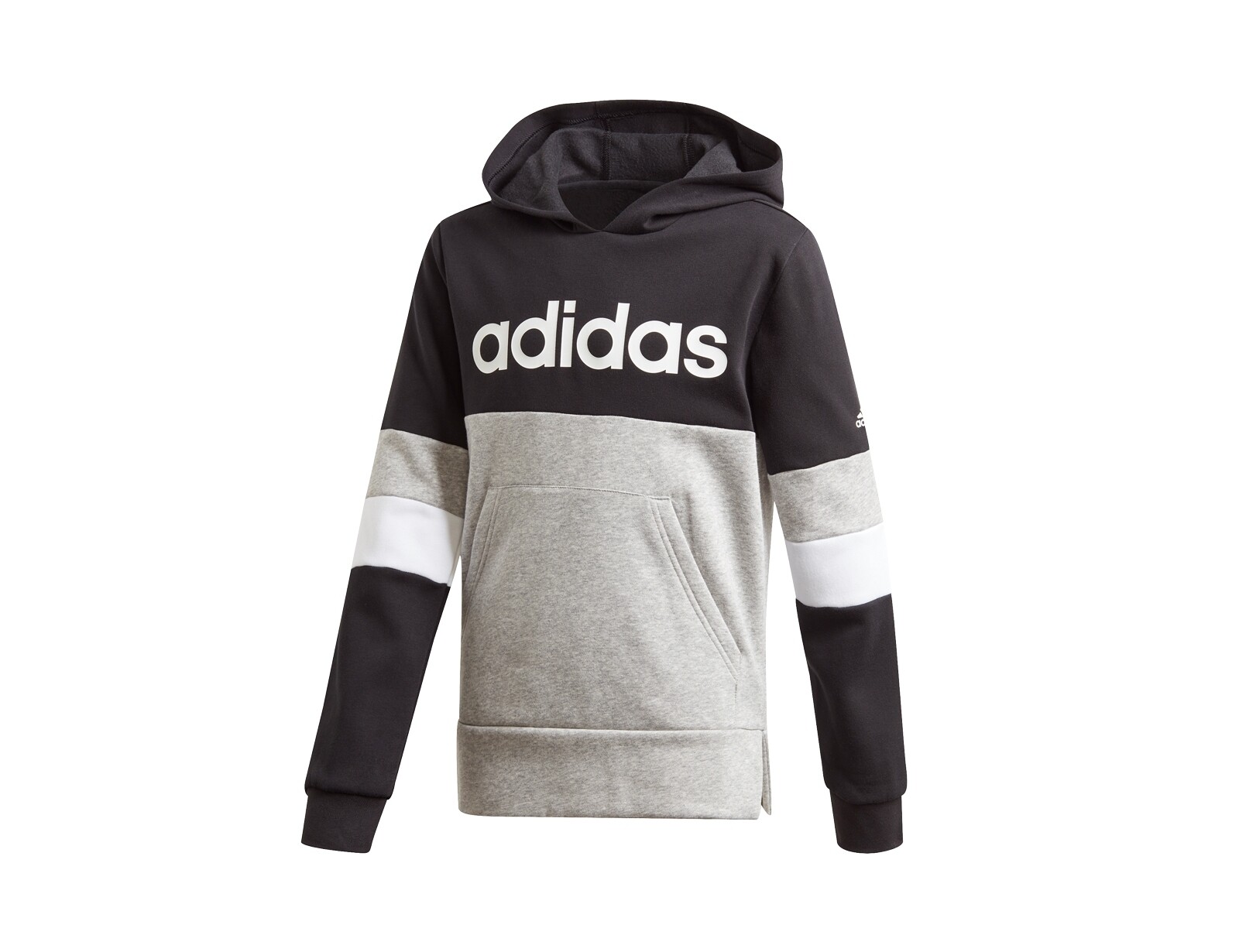 adidas - Young Boys Linear Colorblock Hooded Fleece Sweater - Kindertruien