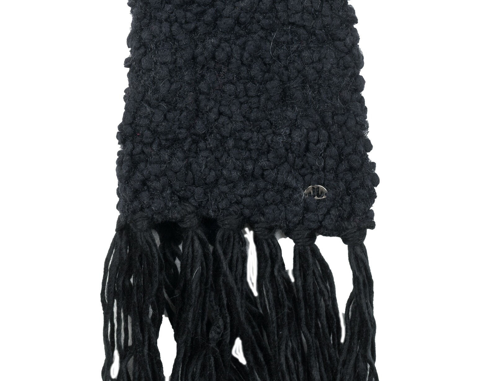 Jail Jam - Cuddle Scarf With Fringes - Zwarte Sjaal Dames - One Size - Zwart