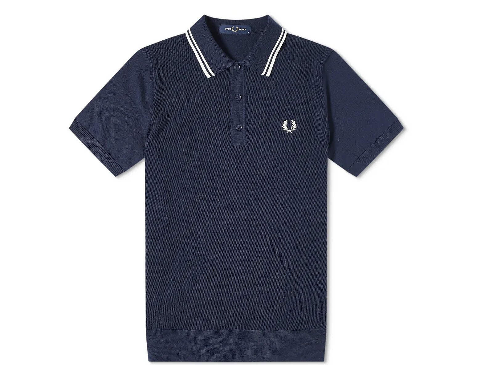 Fred Perry - Twin Tipped Knitted Shirt - Blauw Poloshirt