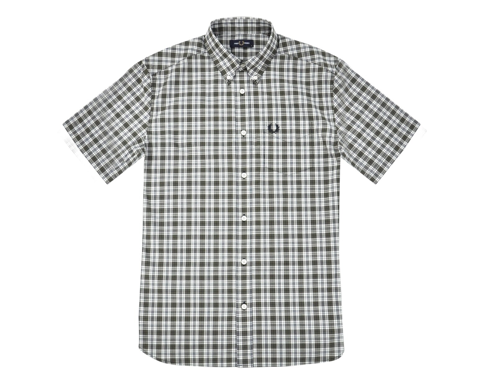 Fred Perry Small Check Shirt Overhemd Korte Mouw