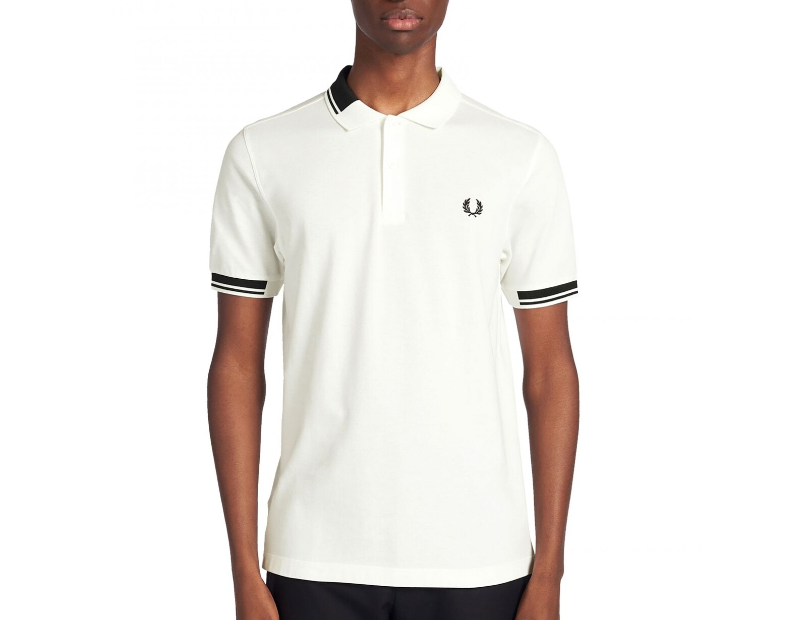 Fred Perry - Abstract Collar Polo Shirt - Polo Shirt Wit