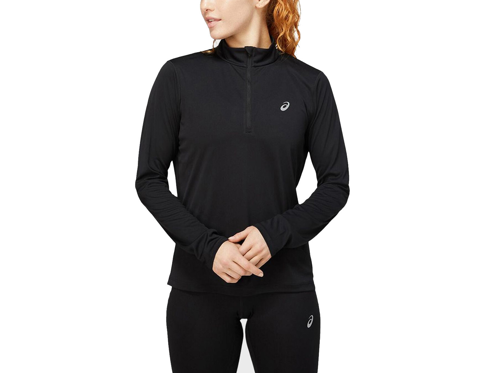 Asics - Core Longsleeve 1/2 Zip Top - Zwart Hardloopshirt Dames
