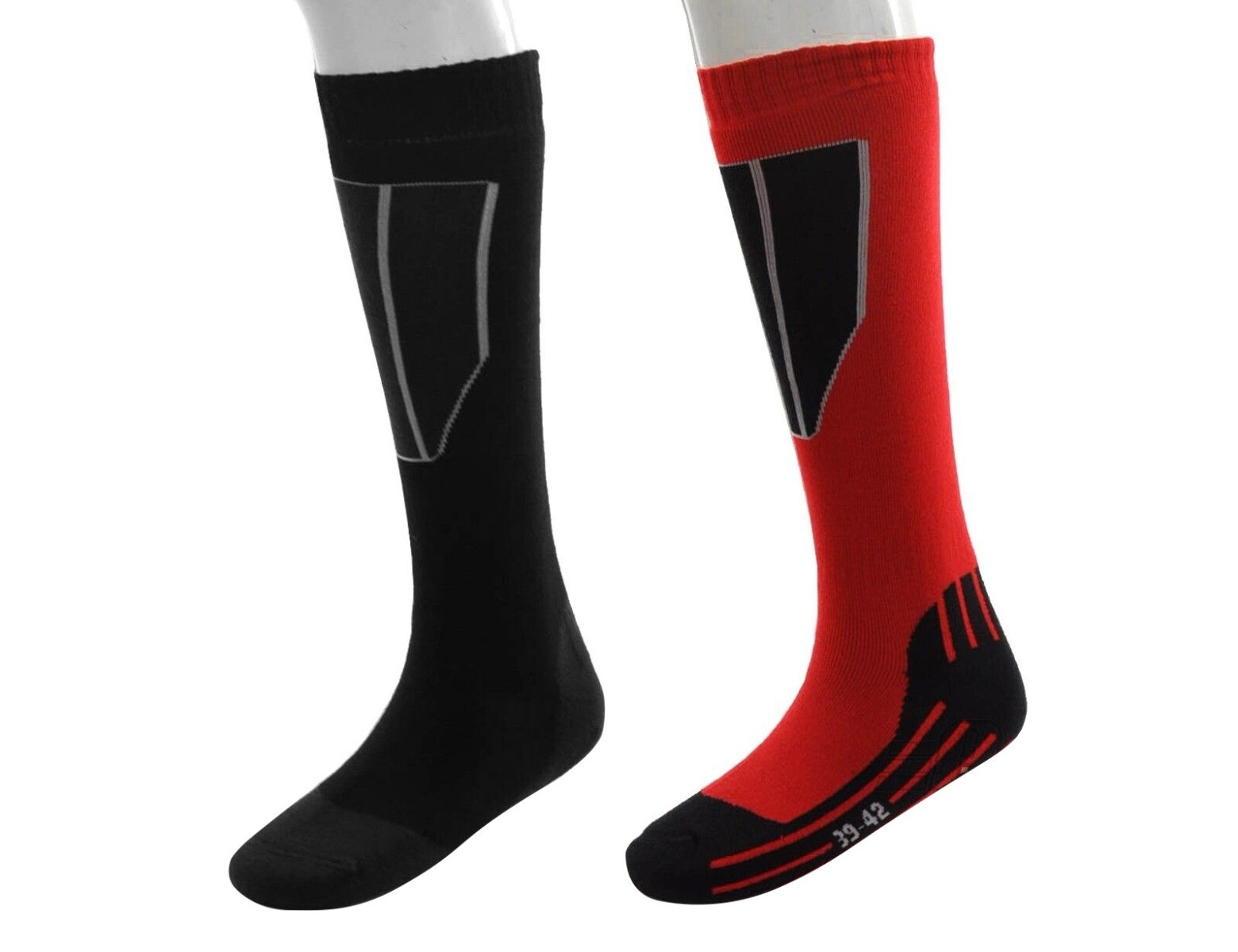 Falcon - Coolly 2pack - Skisokken - 35 - 38 - Zwart/Rood/Grijs