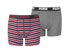Puma -  Basic Boxer Printed Stripes 2P - Puma Ondergoed