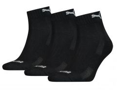 Puma - Cushioned Quarter Socks 3P - Zwarte Enkelsokken