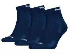 Puma - Cushioned Quarter Socks 3P - Donkerblauwe Sportsokken