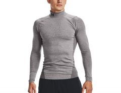 Under Armour - ColdGear Armour Fitted Mock - Grijs Thermoshirt Heren