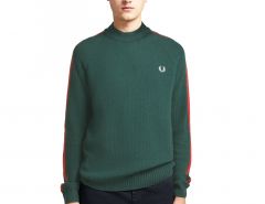 Fred Perry - Tipped Overarm Crew Neck Jumper - Groene Trui