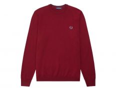 Fred Perry - Classic Merino Crew Neck Jumper - Rode Sweater