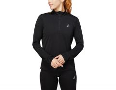 Asics - Core Longsleeve 1/2 Zip Top - Zwart Hardloopshirt Dames