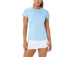 Asics - Court Women Piping SS - Blauw Sportshirt Dames