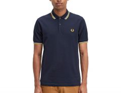 Fred Perry - Twin Tipped Shirt - Navy polo met biesje