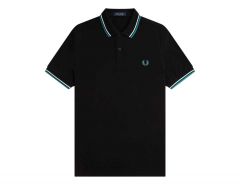 Fred Perry - Twin Tipped Polo - Zwarte Polo met Mintgroene details