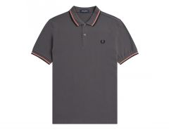 Fred Perry - Twin Tipped Shirt - Grijs met Roze Polo