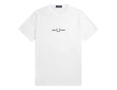 Fred Perry - Embroidered T-Shirt - Wit Herenshirt