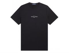 Fred Perry - Embroidered T-Shirt - Zwart T-Shirt Katoen