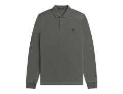 Fred Perry - Longsleeve Plain Shirt - Donkergroene Longsleeve Polo