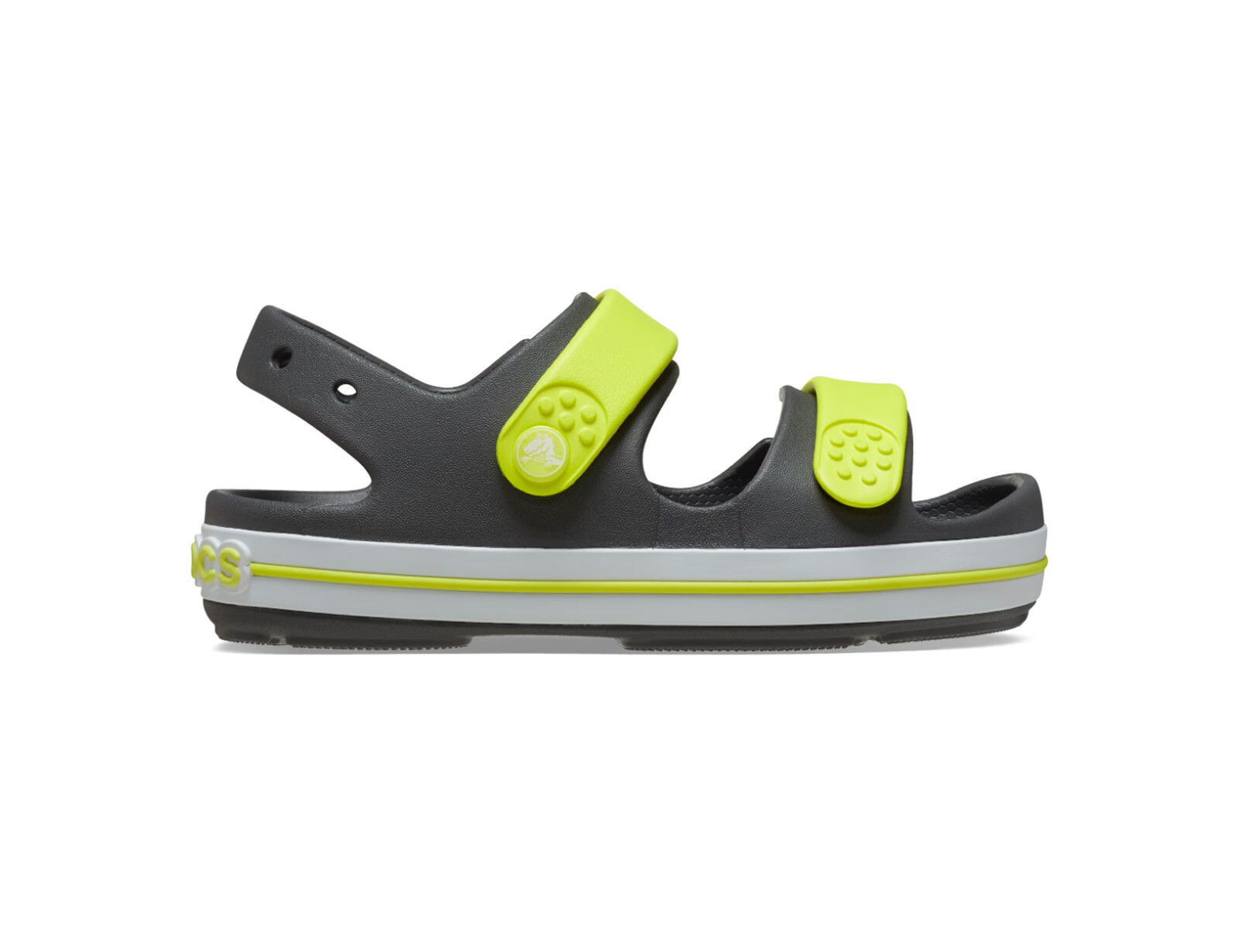 Crocs - Crocband Cruiser Sandal Toddler - Grijs met Gele Sandaaltjes
