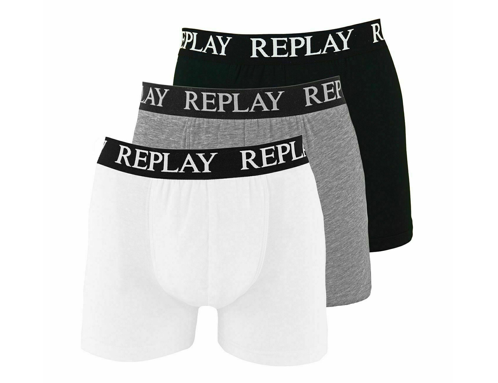 Replay - Boxer Basic Cuff Logo 3 Pack - Heren Boxershorts