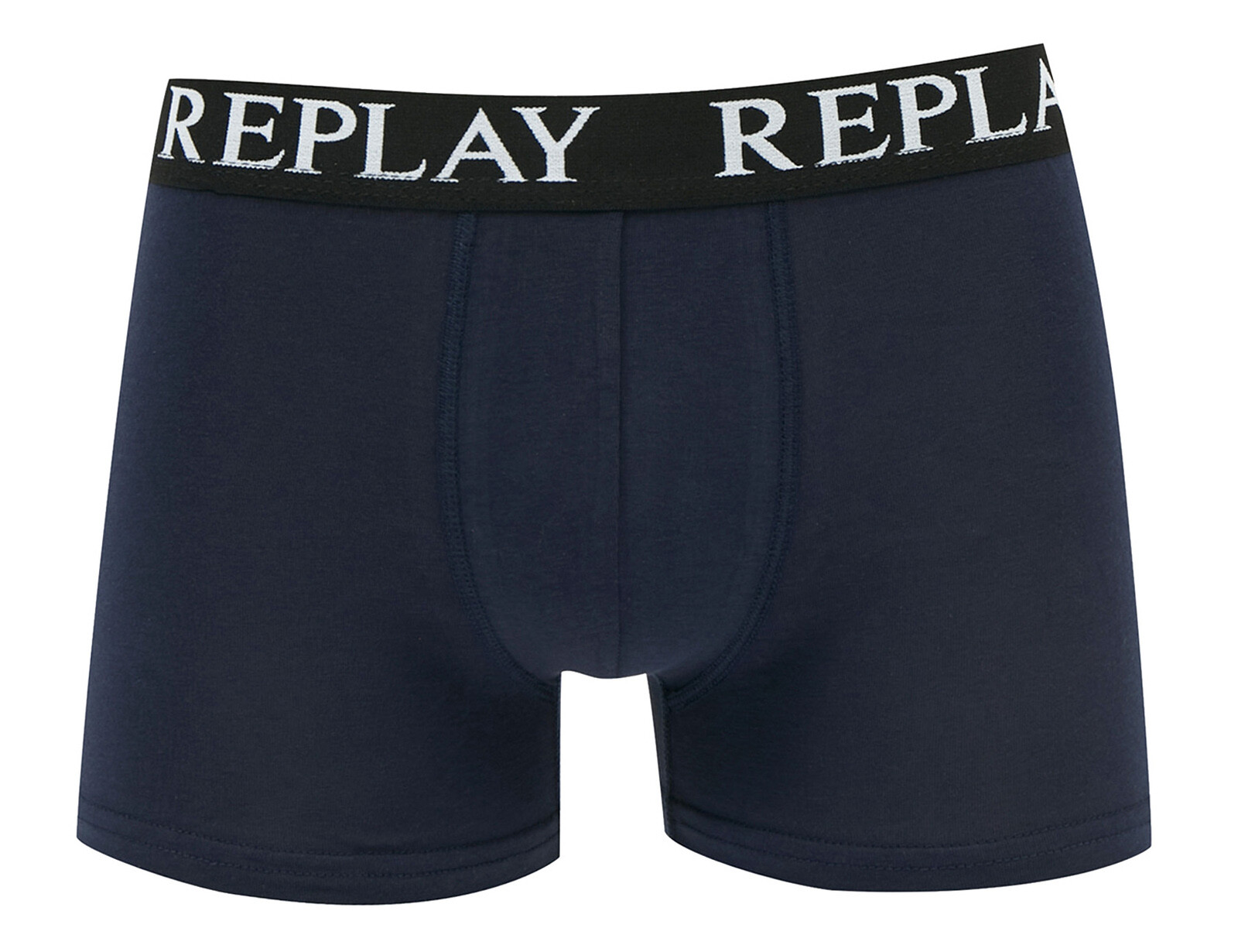 Replay - Boxer Basic Cuff Logo 3 Pack -  Blauwe Boxershorts-S