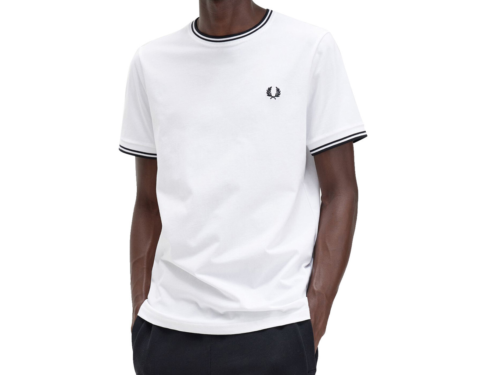 Fred Perry - Twin Tipped T-Shirt - Wit T-Shirt Heren
