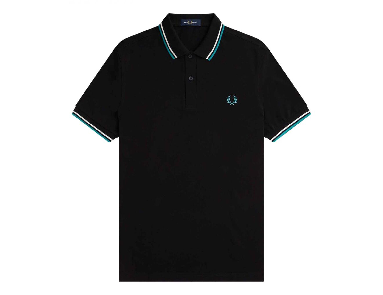 Fred Perry - Twin Tipped Polo - Zwarte Polo met Mintgroene details