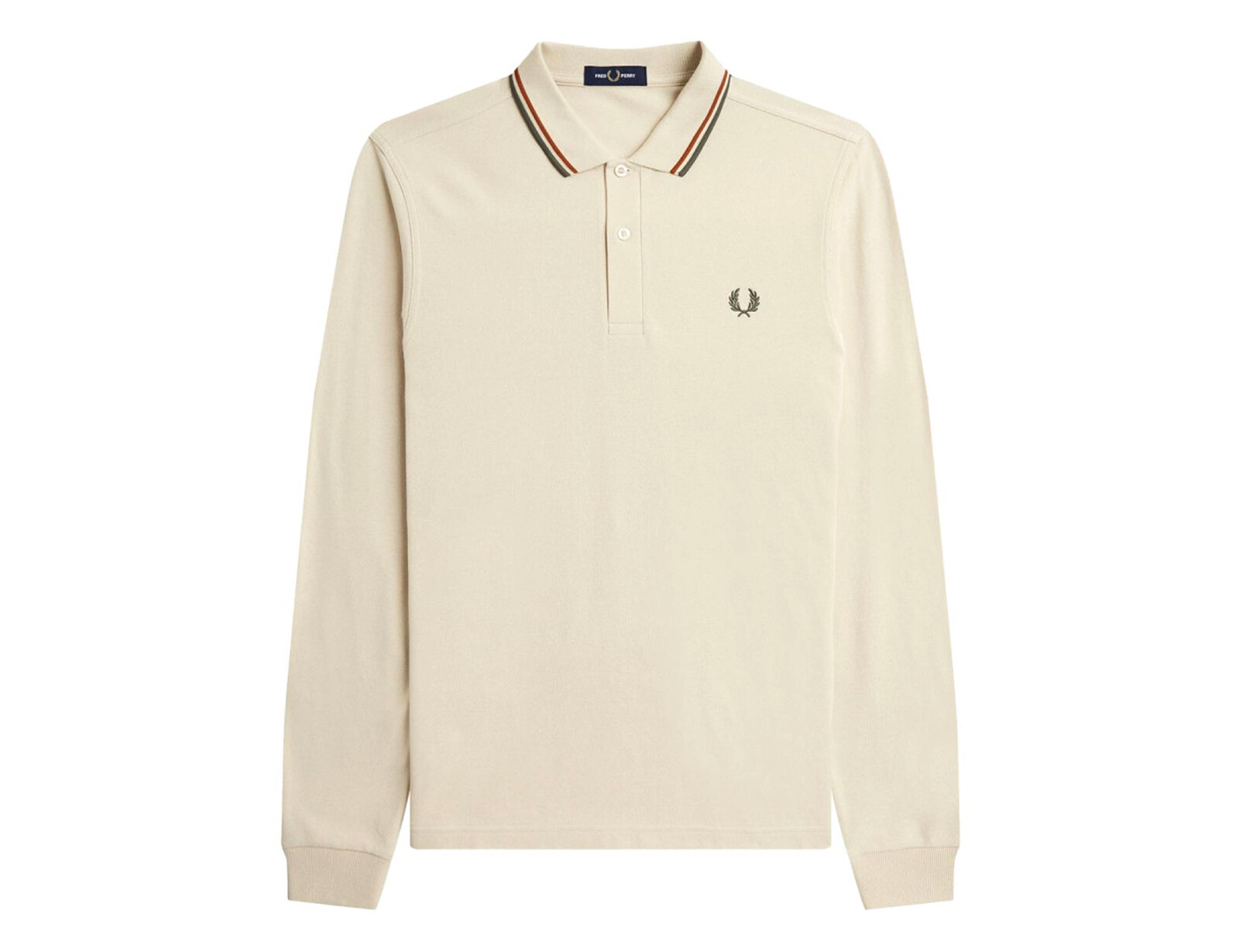 Fred Perry - LS Twin Tipped Shirt - Beige Longsleeve