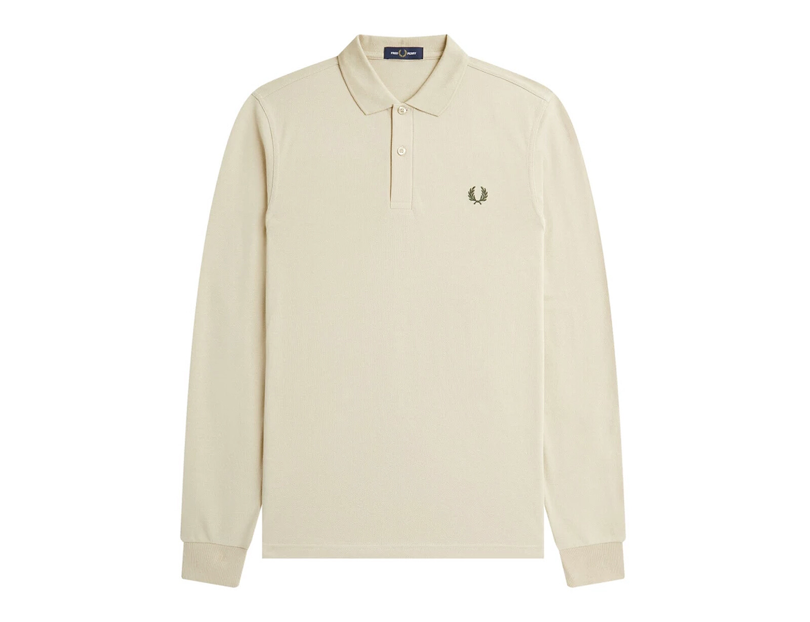 Fred Perry - Longsleeve Plain Shirt - Beige Longsleeve Polo